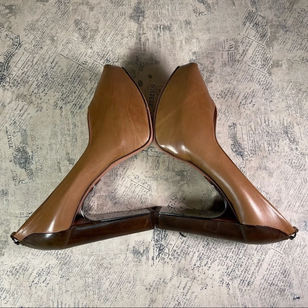 Guillaume Hinfray Italian Leather Platform Shoes Sculptural Heels EU 38.5 Design